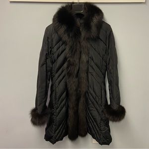 Moncler Black Fur-Trimmed Jacket